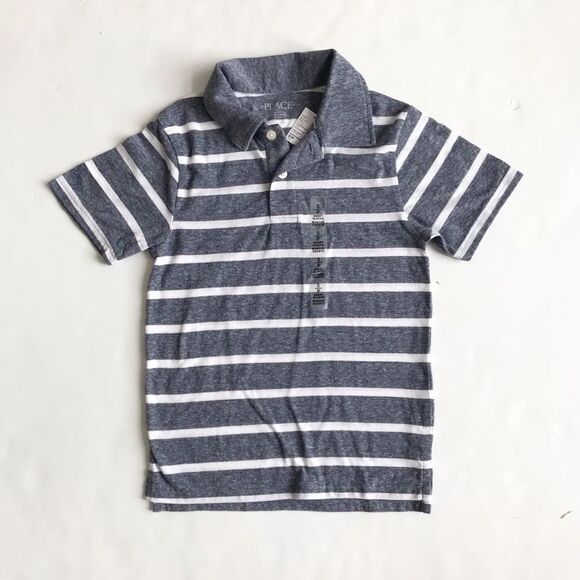The children’s place NWT stripe polo top SP(5-6Y) - Picture 1 of 4